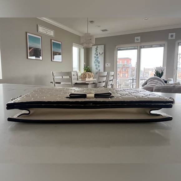 Gucci Signature White Guccissima Bow Wallet on Chain WOC Shoulder Crossbody Bag - Picture 4 of 16